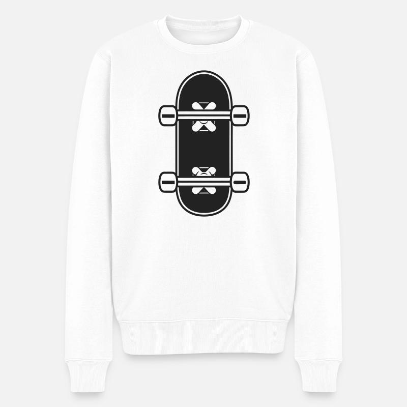 Skateboard - Männer Premium Bio Pullover - Weiß