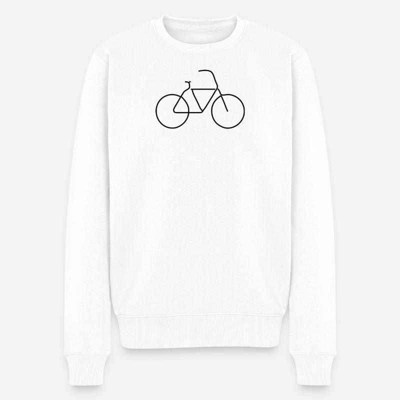 Minimalistische Fahrradillustration - Männer Premium Bio Pullover - Weiß