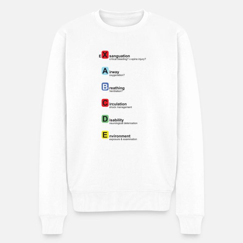 xABCDE version allemande - Pull Premium bio Homme - blanc