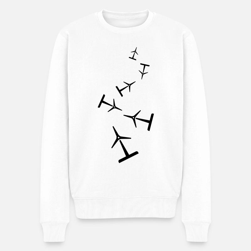 Silhouette d’éolienne - Pull Premium bio Homme - blanc