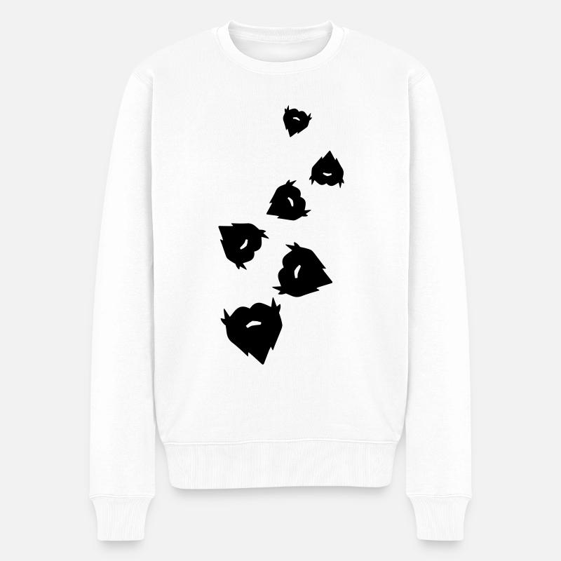 Bart symbol - Männer Premium Bio Pullover - Weiß