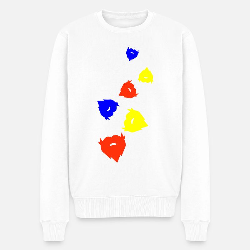 Bart symbol - Männer Premium Bio Pullover - Weiß
