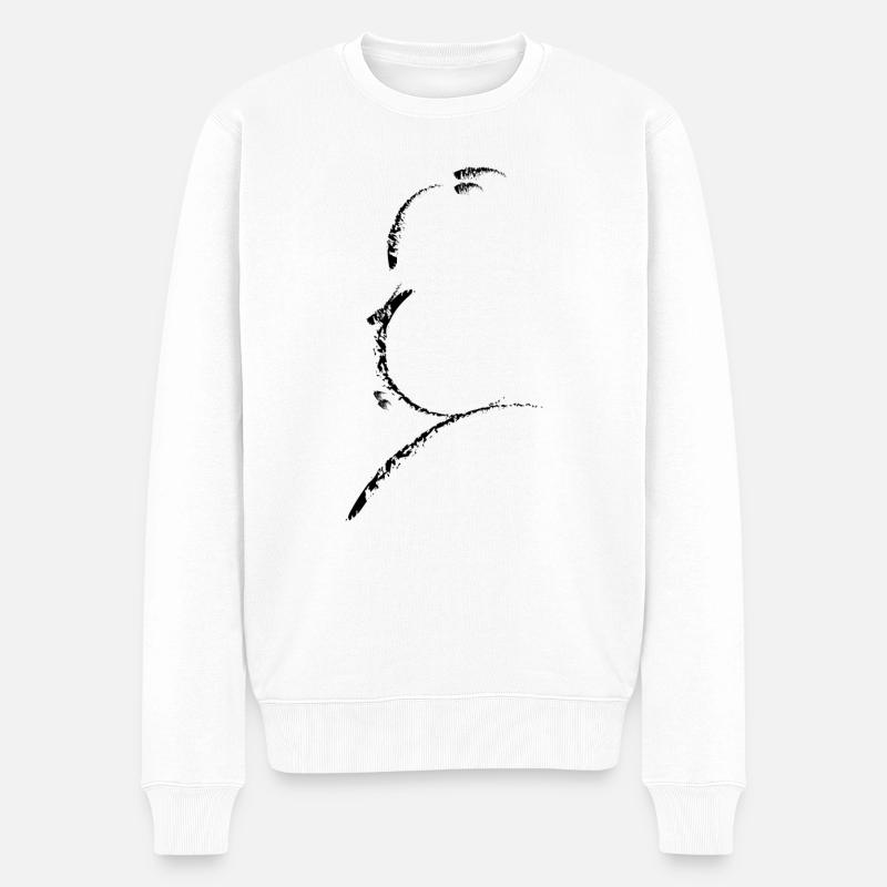 Alfred Hitchcock Logo - Männer Premium Bio Pullover - Weiß