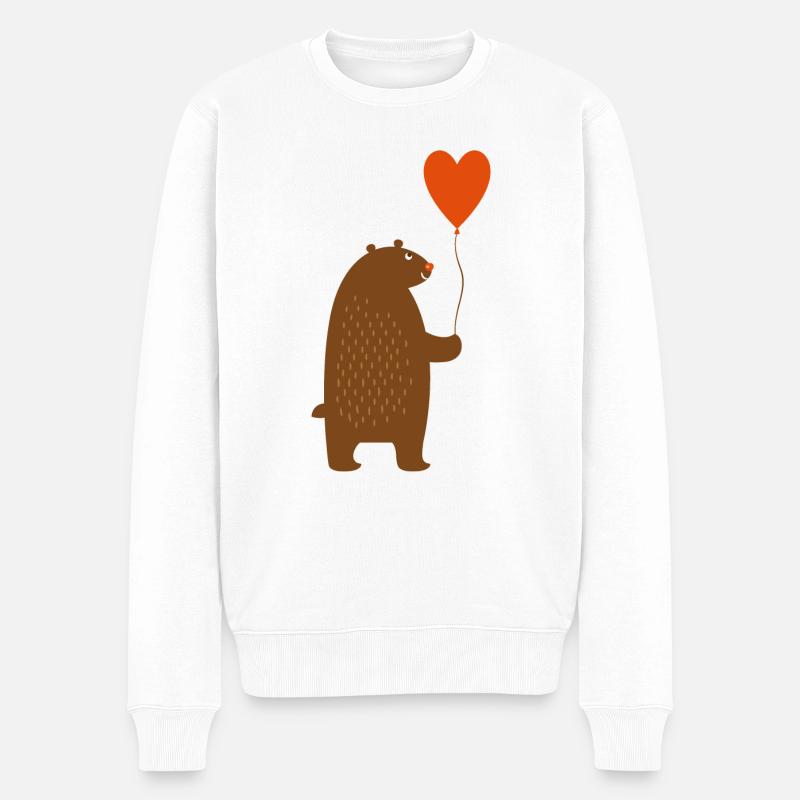 Wildtiere - Männer Premium Bio Pullover - Weiß