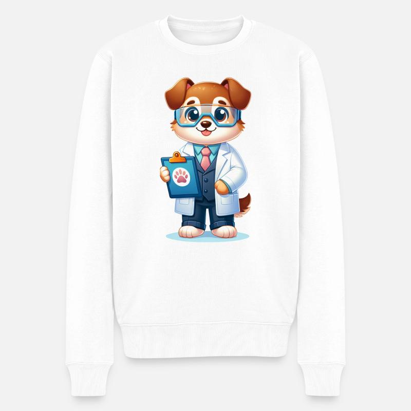 Chien mignon scientifique - Pull Premium bio Homme - blanc