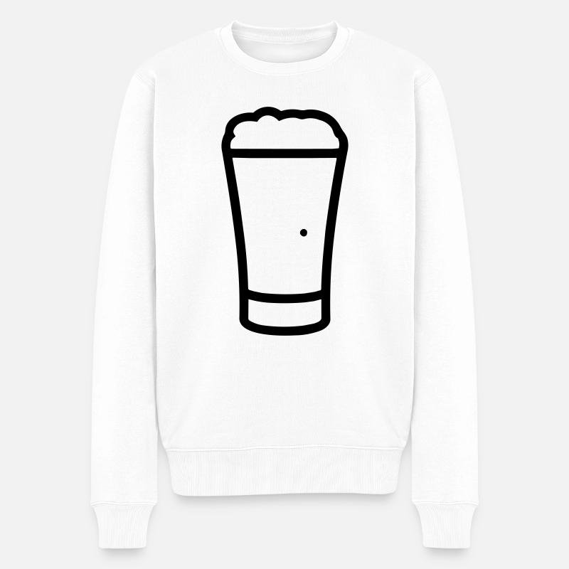 Bier - Männer Premium Bio Pullover - Weiß