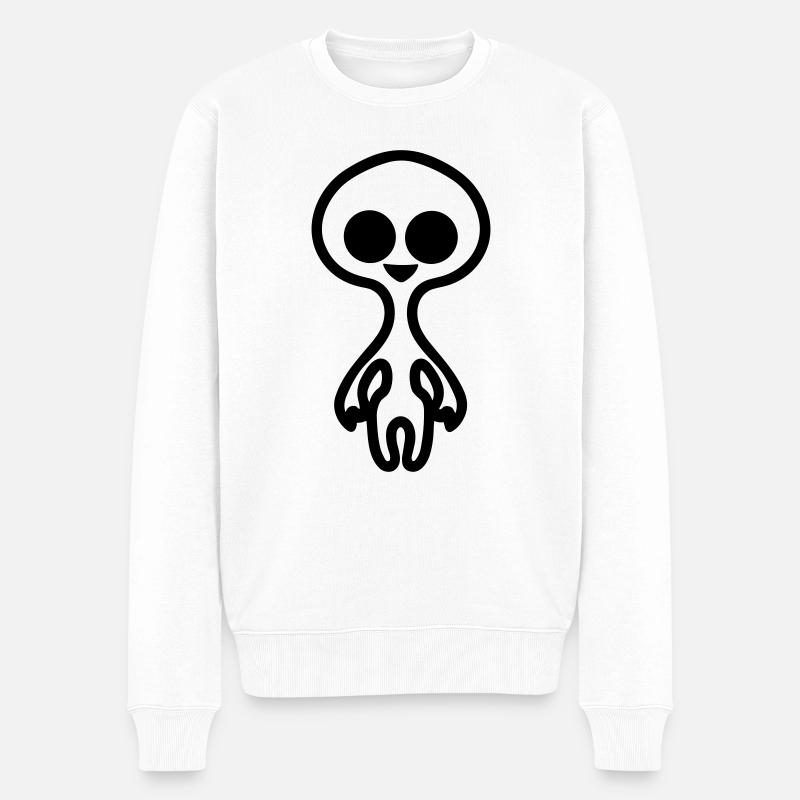 Außerirdischer - Männer Premium Bio Pullover - Weiß