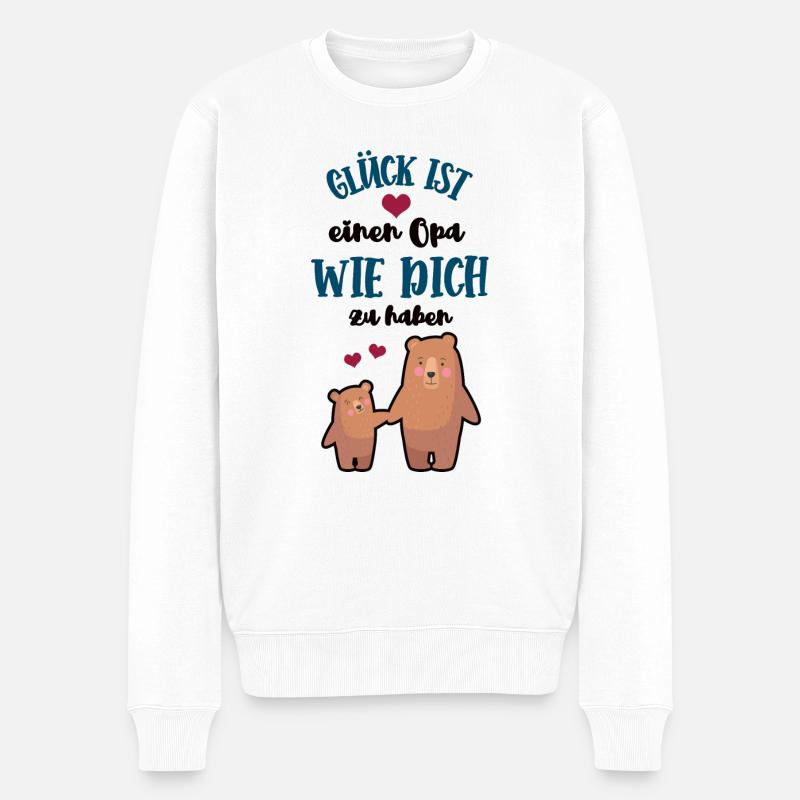 Glück Ist Einen Opa Wie Dich Zu Haben Danke Opi - Männer Premium Bio Pullover - Weiß