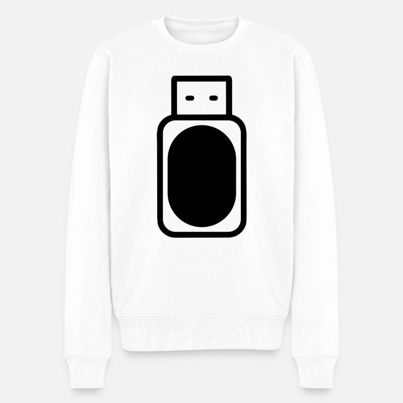 Clé usb - Pull Premium bio Homme - blanc