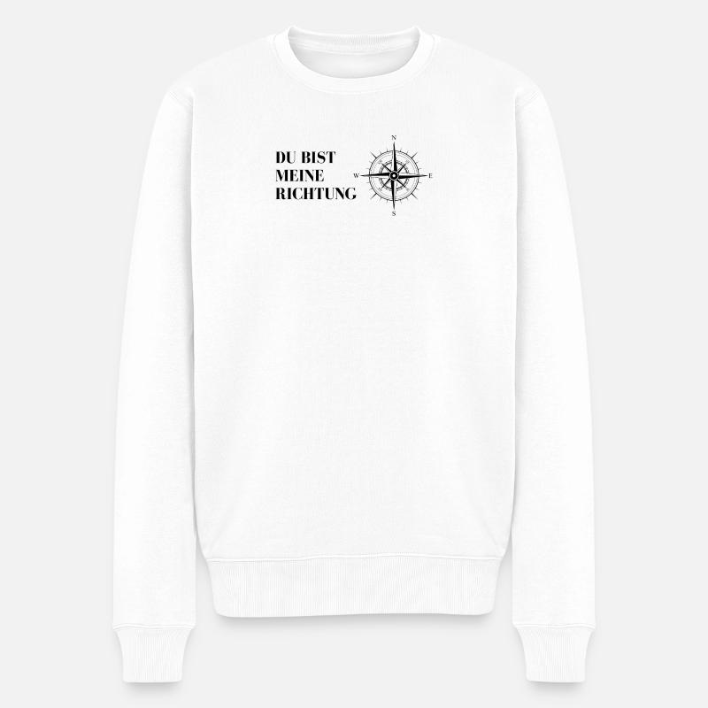 Du bist meine Richtung - Männer Premium Bio Pullover - Weiß