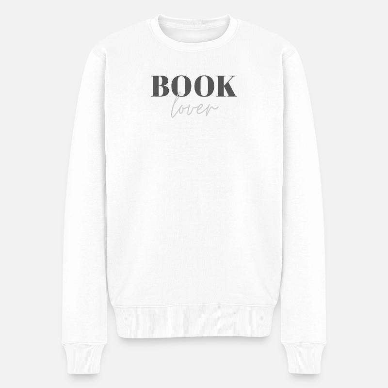 Booklover - Männer Premium Bio Pullover - Weiß