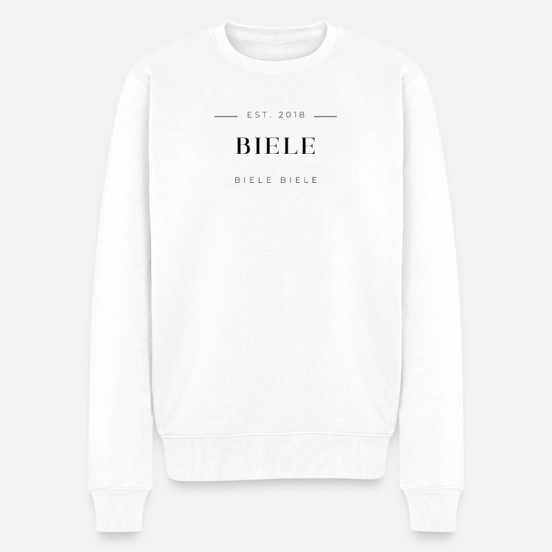 BIELE BIELE BIELE - Männer Premium Bio Pullover - Weiß