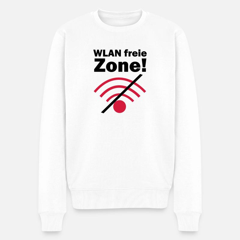 Zone libre de WLAN! - Pull Premium bio Homme - blanc
