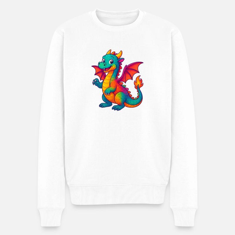 Dragonbaby - Männer Premium Bio Pullover - Weiß