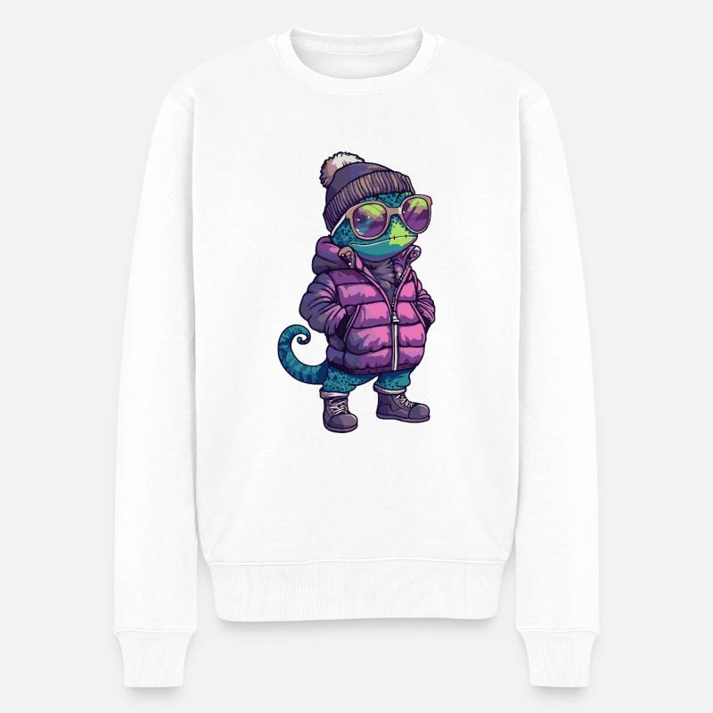 Chameleon Cool Comic - Men's Premium Organic Jumper - white