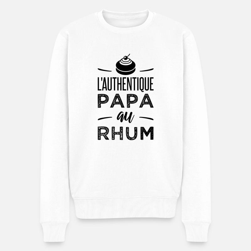 L'authentique papa au rhum - Pull Premium bio Homme - blanc