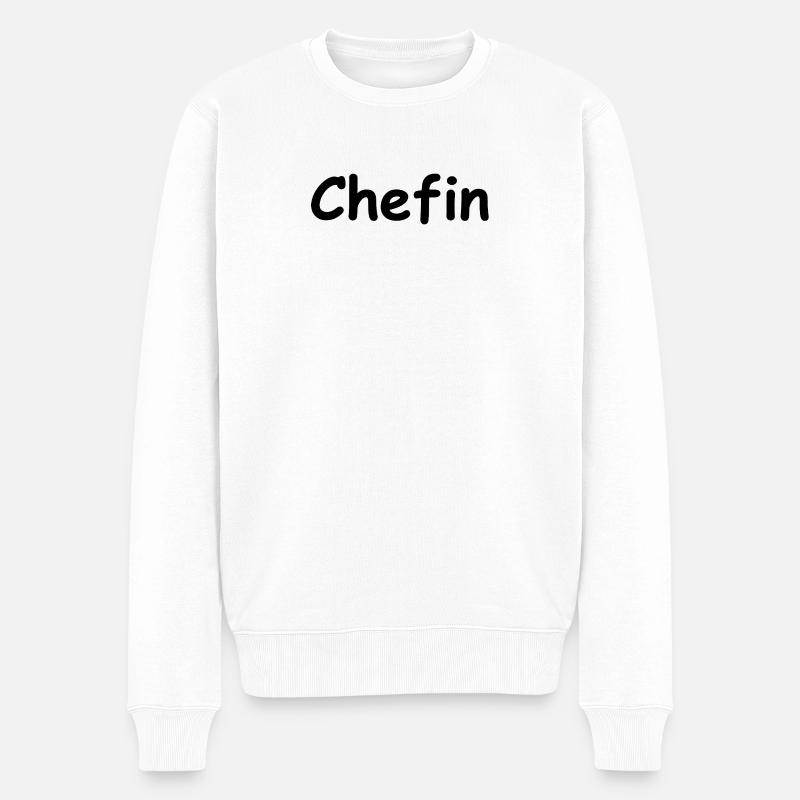 Chefin - Männer Premium Bio Pullover - Weiß