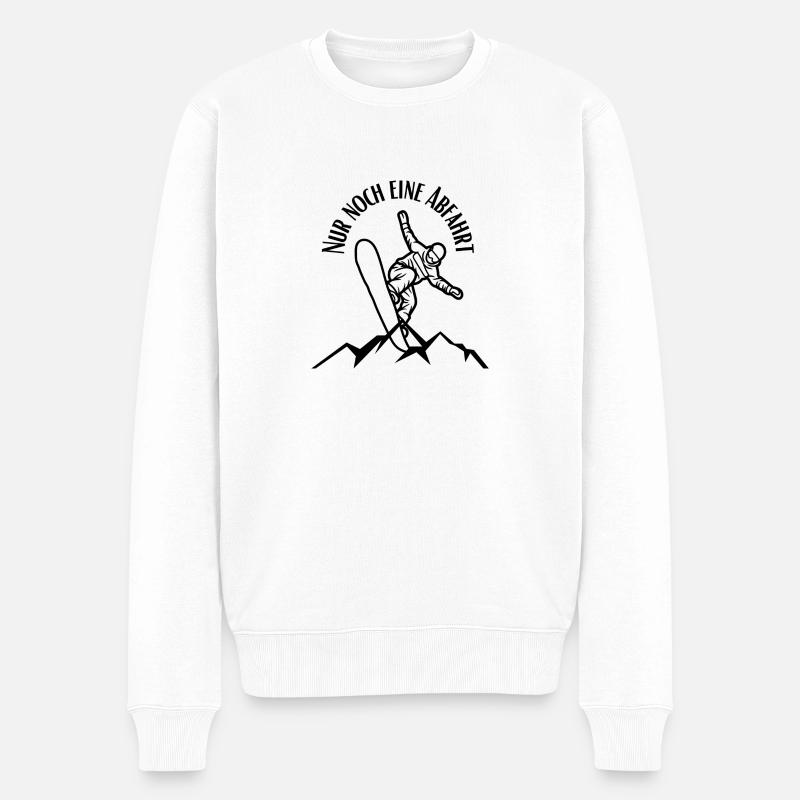 Snowboard , NUR NOCH EINE ABFAHRT - Männer Premium Bio Pullover - Weiß