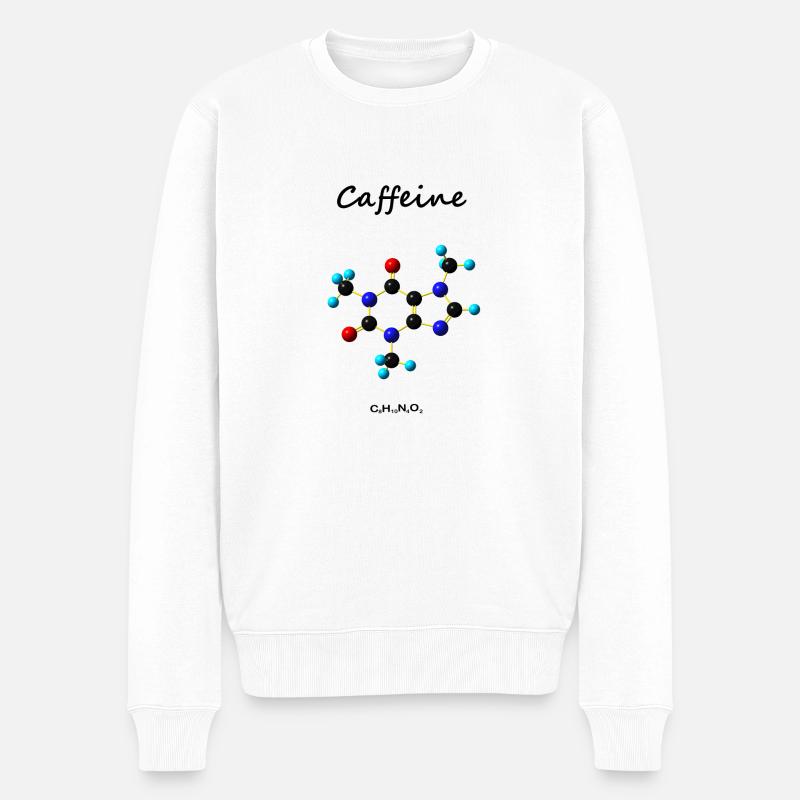 Caffeine - Männer Premium Bio Pullover - Weiß