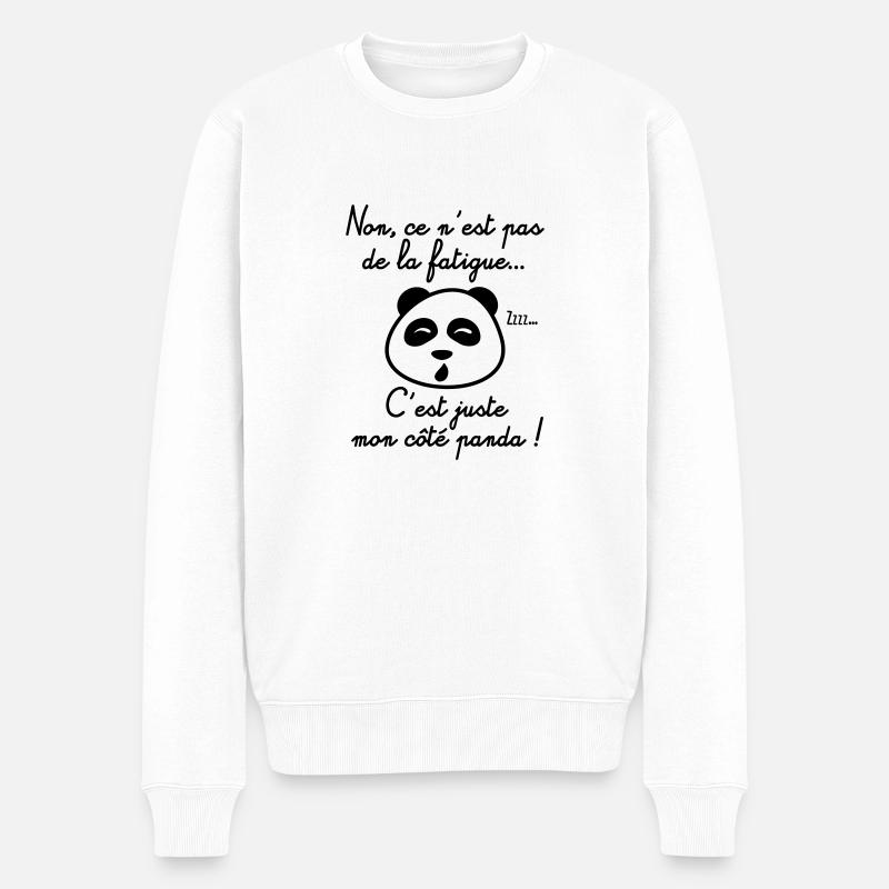Pas fatigué, juste panda, humour,citations - Pull Premium bio Homme - blanc
