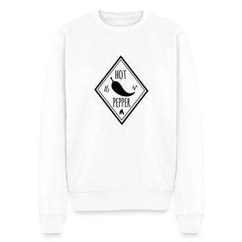 Hot as pepper - Männer Premium Bio Pullover - Weiß - Vorne - Thijin (182cm)