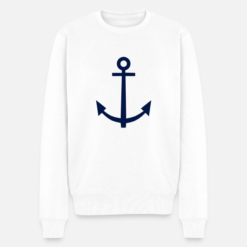 Anker - Männer Premium Bio Pullover - Weiß