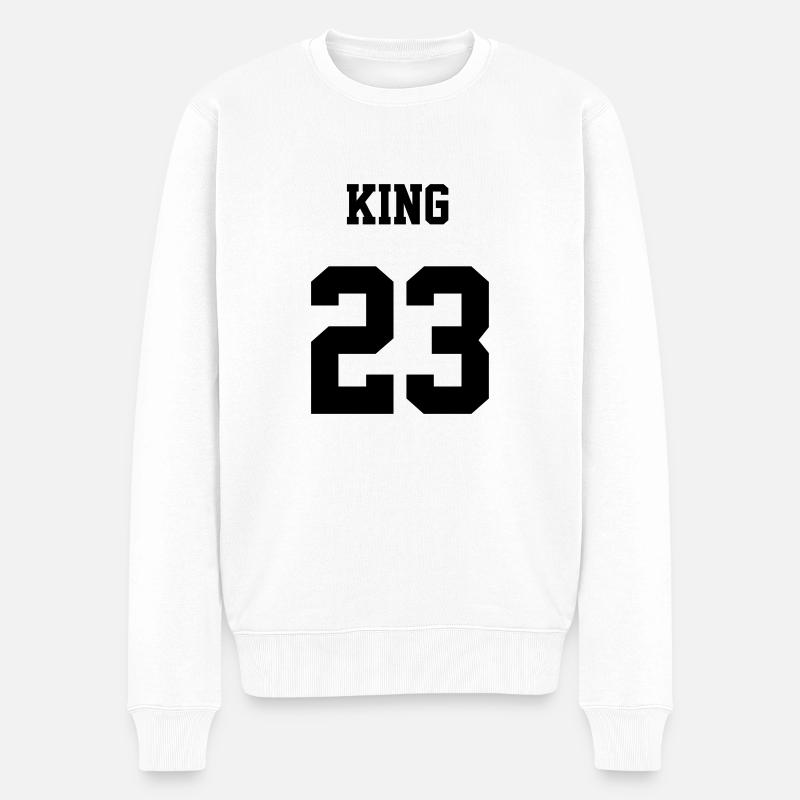 KING 23 black - Männer Premium Bio Pullover - Weiß