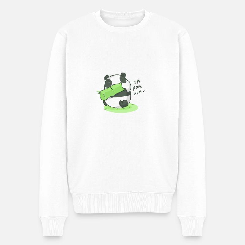 Accouplement Panda Om Nom Nom Idée Cadeau - Pull Premium bio Homme - blanc