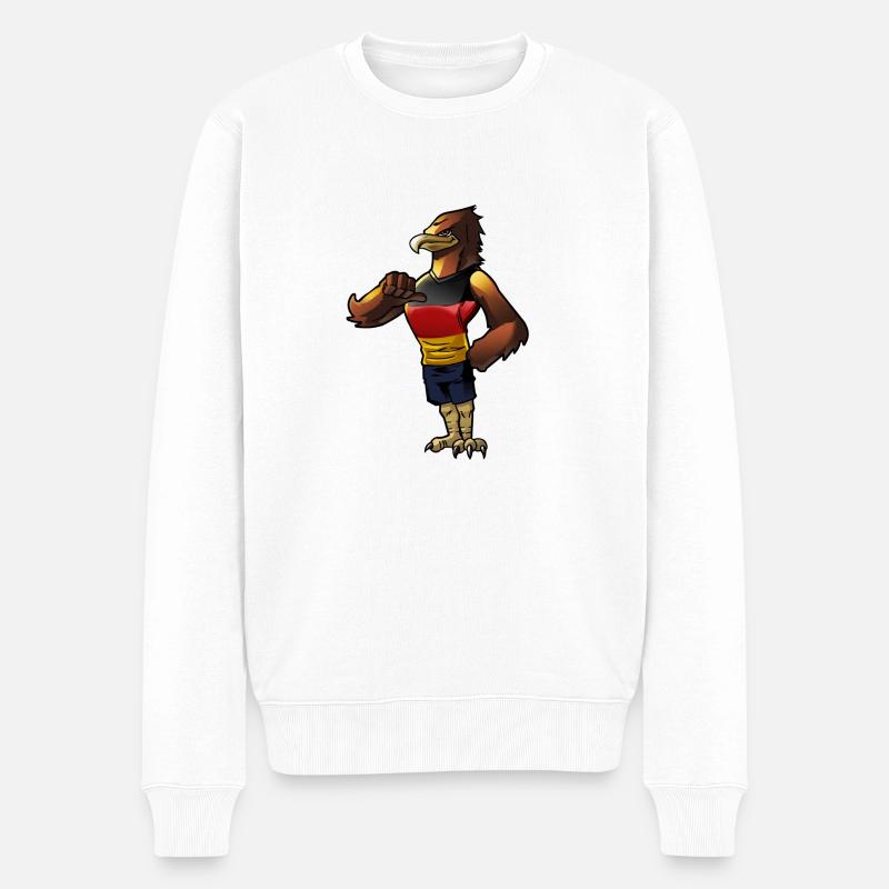 Deutscher Fan Adler - Männer Premium Bio Pullover - Weiß