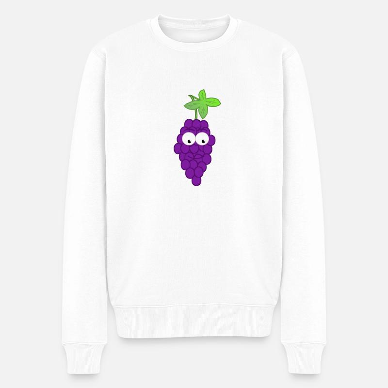 Weintraube - Männer Premium Bio Pullover - Weiß