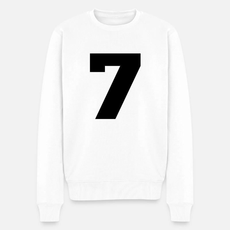 7.7 - Männer Premium Bio Pullover - Weiß