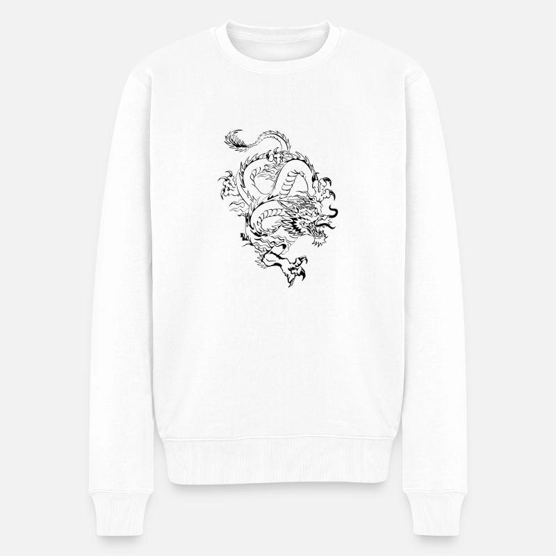 Chinese Dragon 2 von DK - Männer Premium Bio Pullover - Weiß