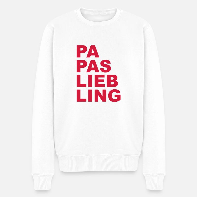 Papas Liebling - Männer Premium Bio Pullover - Weiß