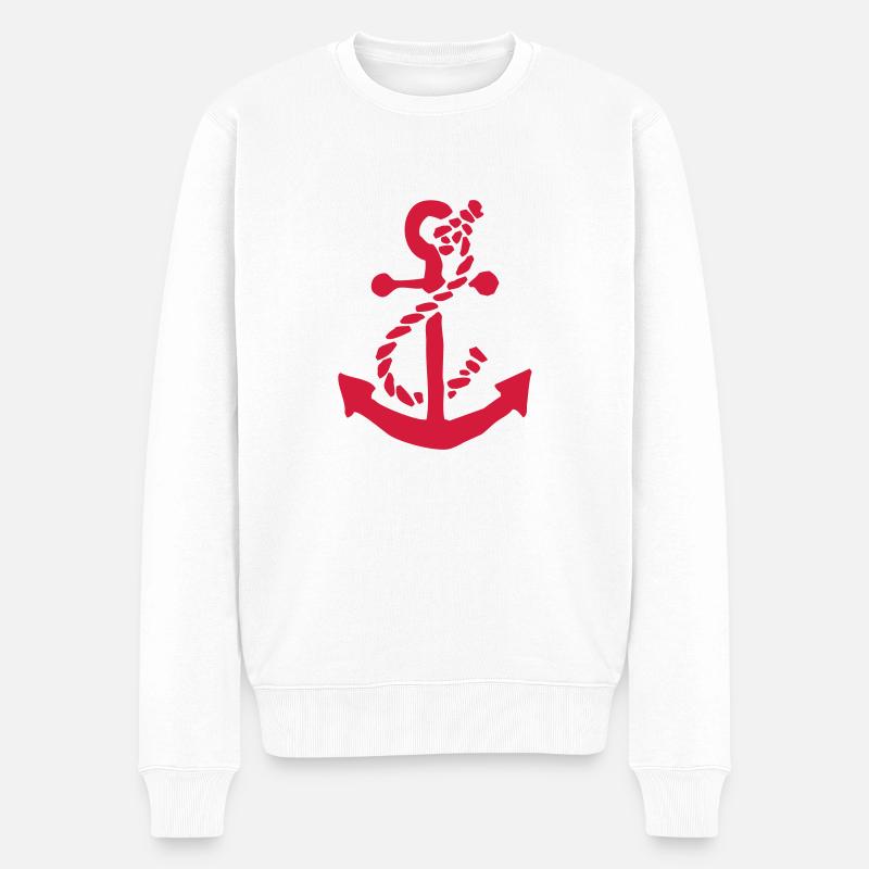 Anker - Männer Premium Bio Pullover - Weiß