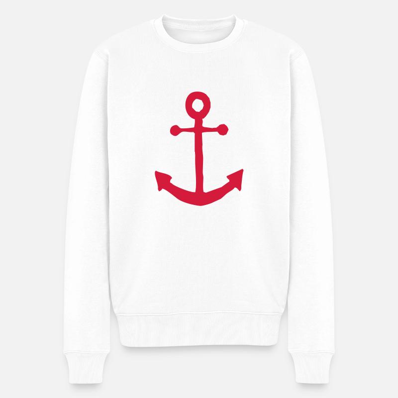 Anker - Männer Premium Bio Pullover - Weiß