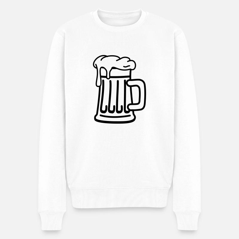 bier_f1 - Pull Premium bio Homme - blanc