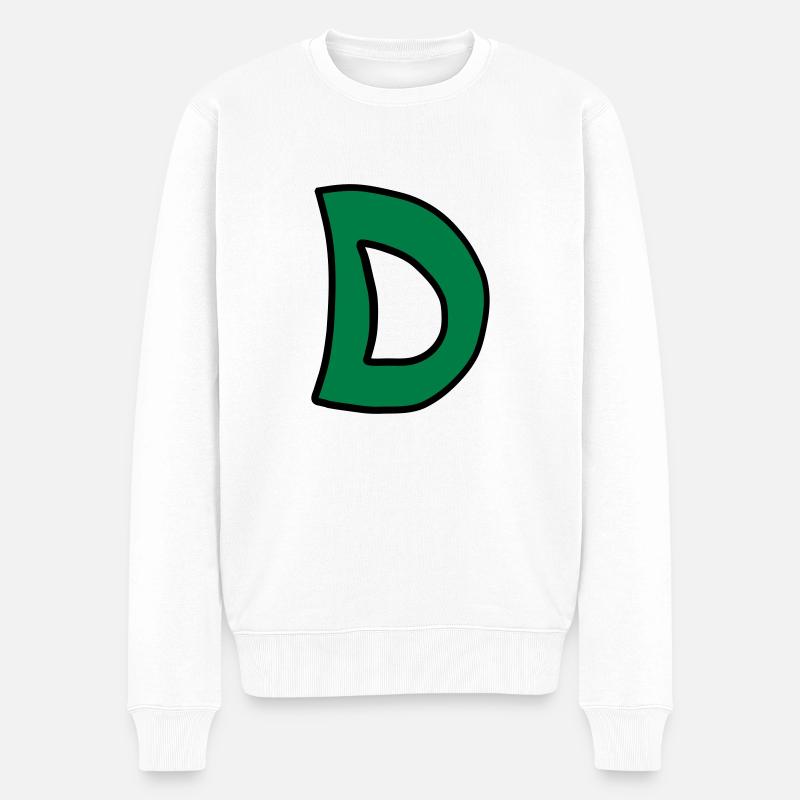 Buchstabe D Comic Cartoon - Männer Premium Bio Pullover - Weiß