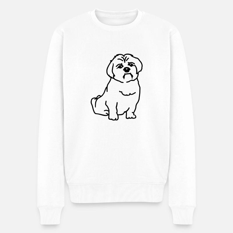 Shih Tzu - Pull Premium bio Homme - blanc
