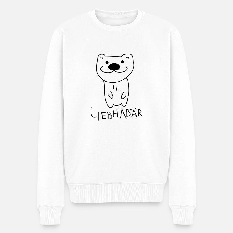 Liebhaber als Bär - Männer Premium Bio Pullover - Weiß