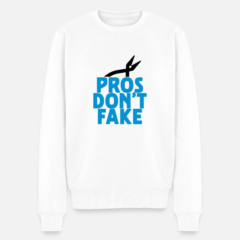 pros don't fake - Männer Premium Bio Pullover - Weiß