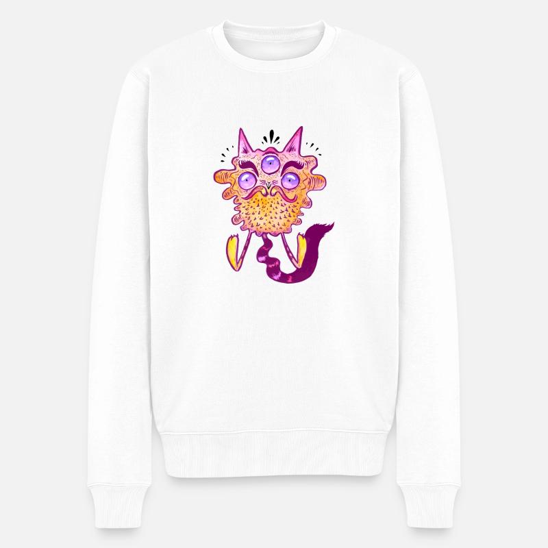 Mauzi - Männer Premium Bio Pullover - Weiß