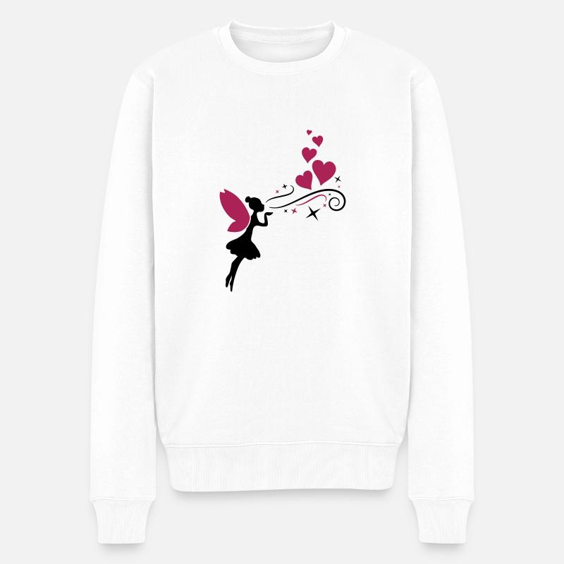 fairy fee hearts - Männer Premium Bio Pullover - Weiß