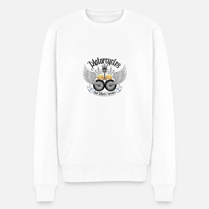 twoWheels forever - Männer Premium Bio Pullover - Weiß