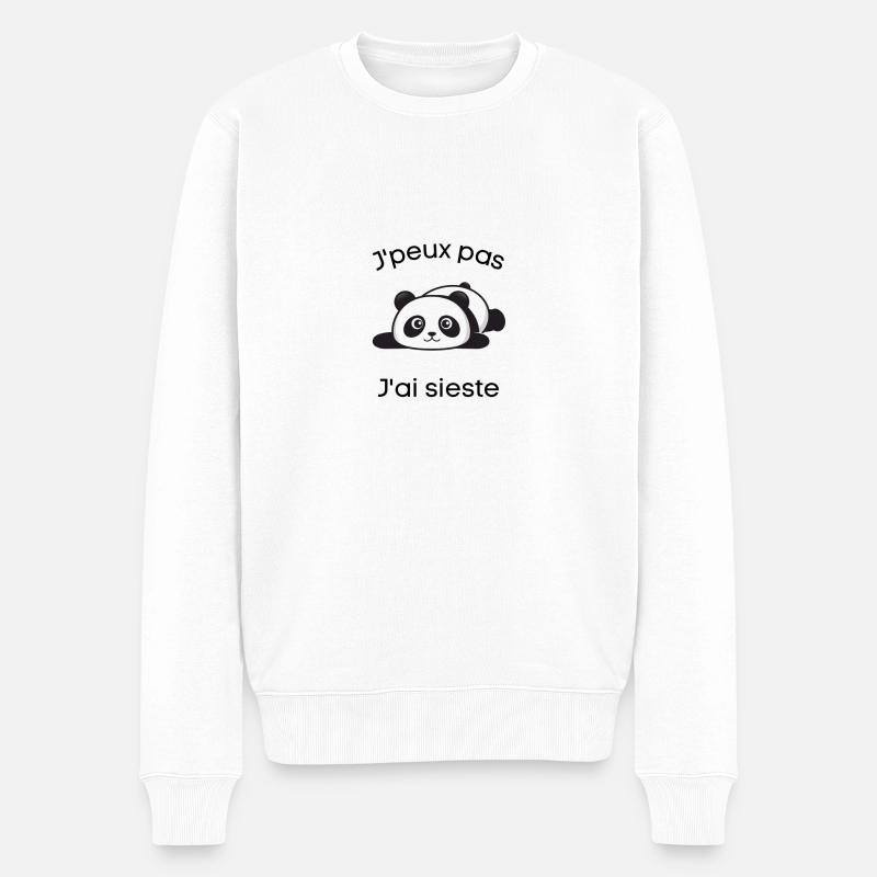 Je peux pas sieste panda - Pull Premium bio Homme - blanc