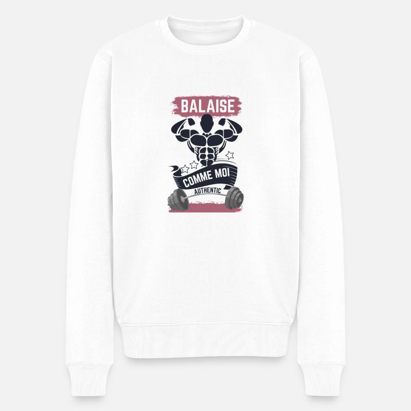 Besen wie ich - Männer Premium Bio Pullover - Weiß