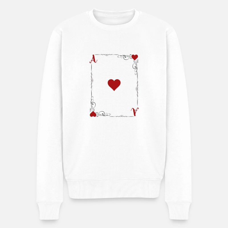 As de coeur. - Pull Premium bio Homme - blanc