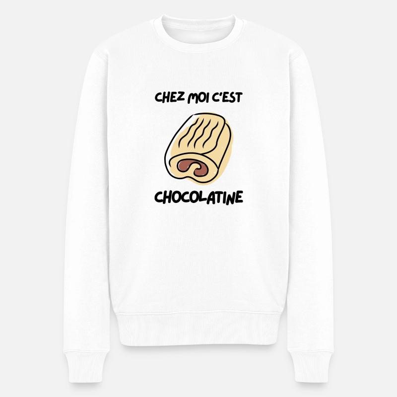 Chez moi c'est chocolatine - Pull Premium bio Homme - blanc