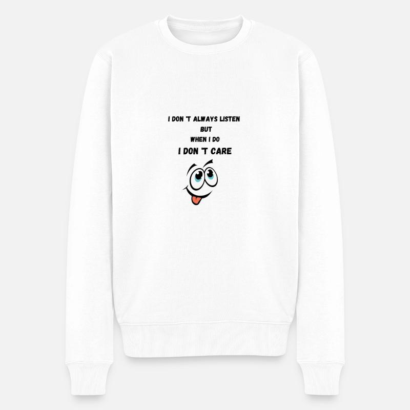 Lustiges Zitat - Männer Premium Bio Pullover - Weiß