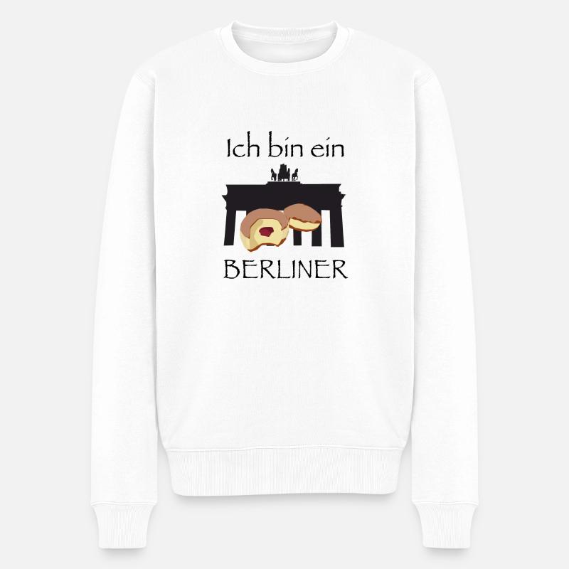 Ich bin ein Berliner - Männer Premium Bio Pullover - Weiß