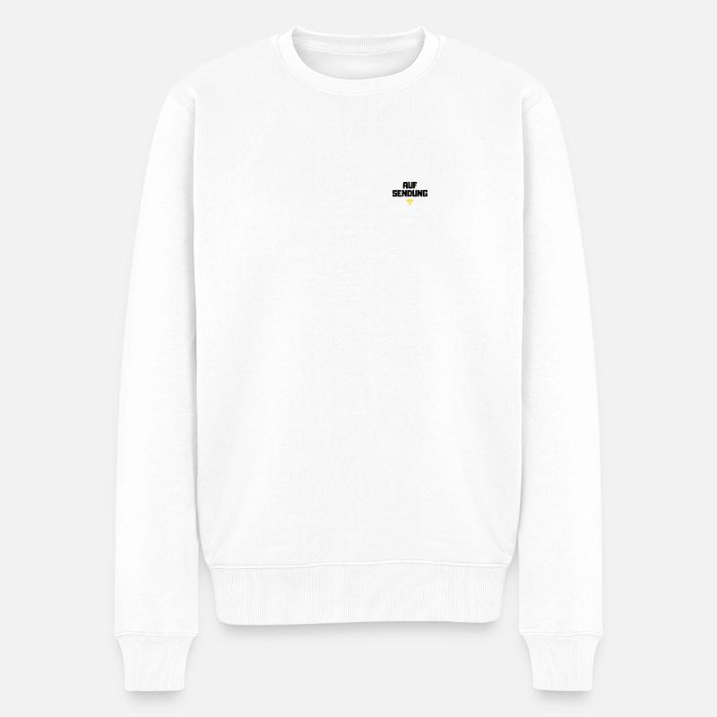 Auf Sendung - Männer Premium Bio Pullover - Weiß